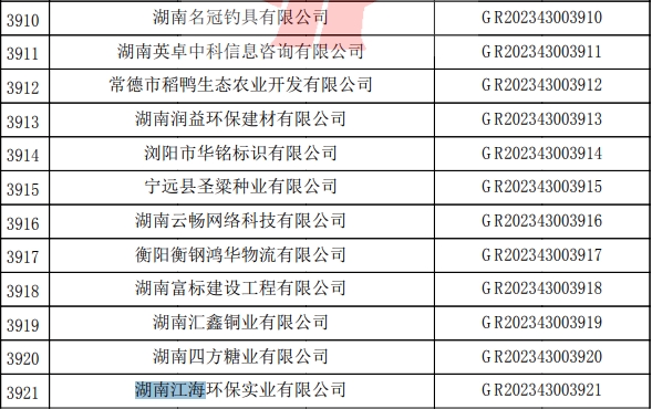 2023年湖南江海，“高新技術(shù)企業(yè)”復(fù)審順利通過！